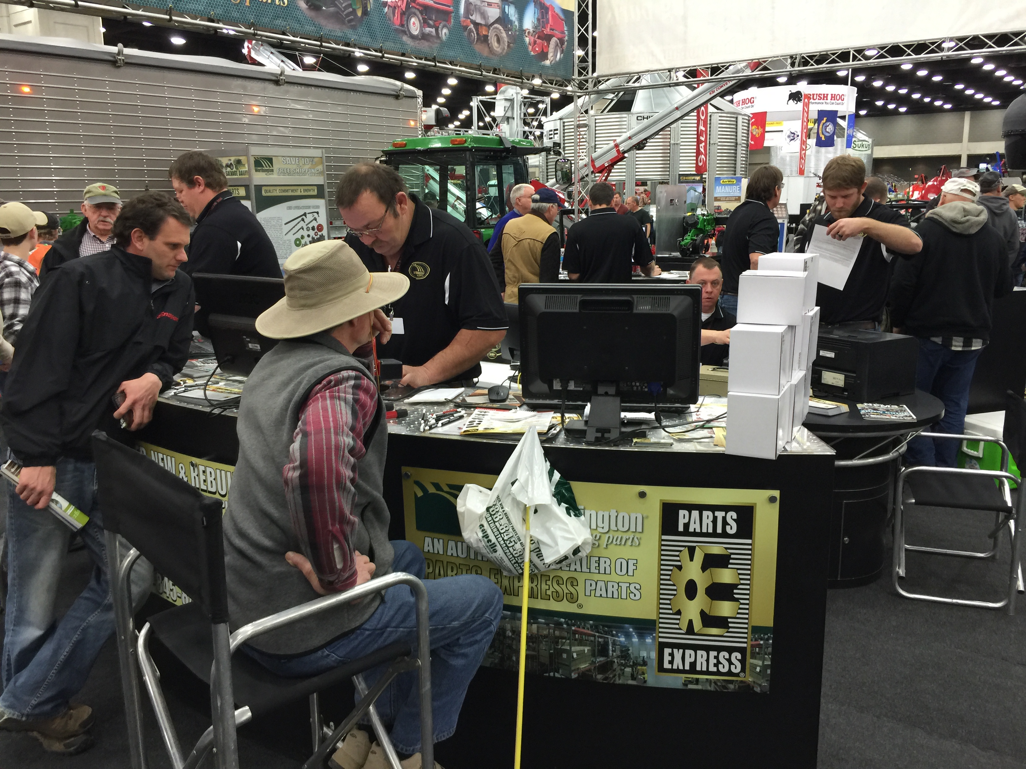 Salesmen servicing the customers